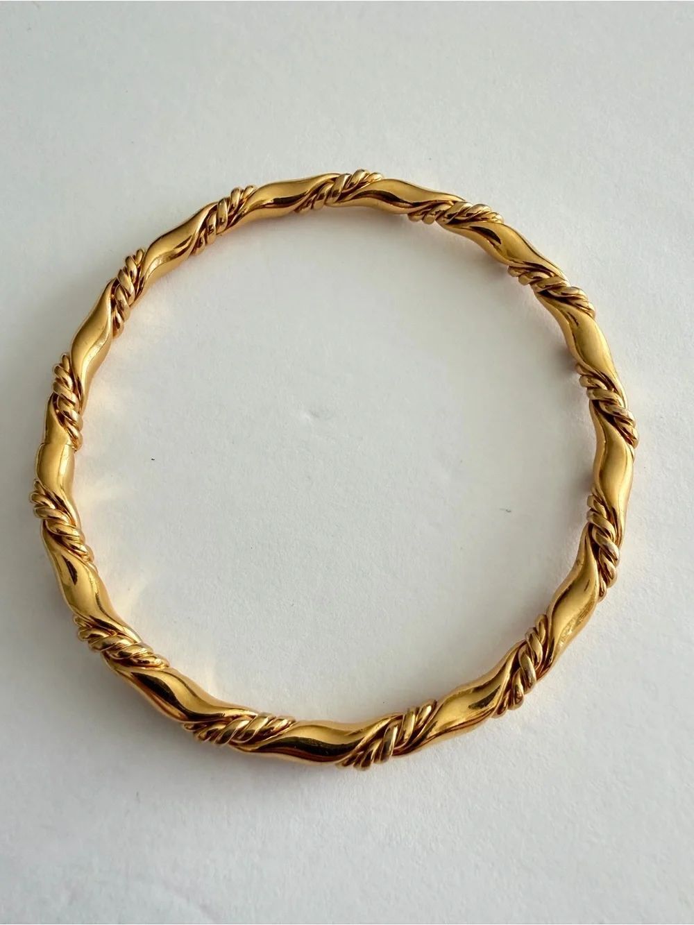 Vintage Monet Gold-Tone Twisted Rope Bangle Bracelet